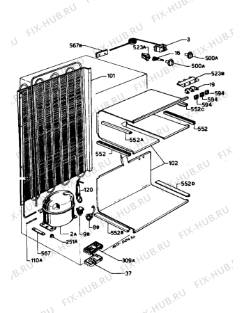 Взрыв-схема холодильника Marijnen CM250F - Схема узла Cooling system 017